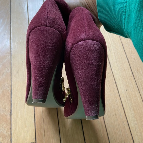 Steve Madden Maroon Suede Panelope Booties Size 8.5 - Picture 4 of 8